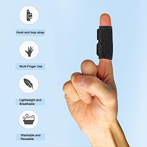 Finger Splint Finger Sleeves Protectors, Adjustable Trigger Finger Splints Thumb Splint Brace for Finger Support Compression Finger Tape for Arthritis - M