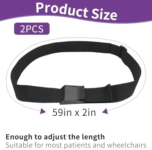 Wheelchair Thigh Strap 2 Pack, Adjustable Leg Strap for Wheelchair Keeping Legs Together for Wheelchair Users, Wheelchair Leg Support Strap for Elderly Dementia Paralysis Parkinson's Legs Spasm