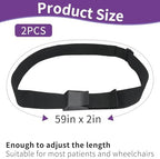 Wheelchair Thigh Strap 2 Pack, Adjustable Leg Strap for Wheelchair Keeping Legs Together for Wheelchair Users, Wheelchair Leg Support Strap for Elderly Dementia Paralysis Parkinson's Legs Spasm