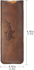 Wooden Hair Combs for Men,Men's Wood Beard Comb with Leather Travel Case,Mens Combs for Hair,Kids Comb(brown shark)