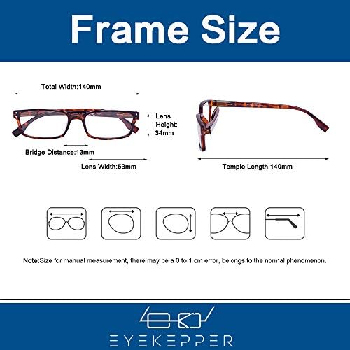 Eyekepper Reading Glasses Women - 4 Pack Comfort Readers Men（2Tortoise-2Black，+1.25）