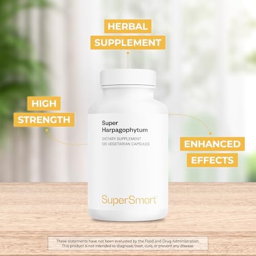Supersmart - Super Harpagophytum 1000 mg Per Day (Devil’s Claw) - Standardized to 20% Harpagosides - May Help with Mild Back and Joint Discomfort | Non-GMO & Gluten Free - 120 Vegetarian Capsules