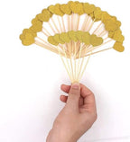 Confetti! 40-piece Heart Cupcake Toppers - Adorable Love-Themed Decorations for Valentine's Day, Weddings, Bridal Showers, Birthdays, and More! - Gold