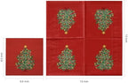 LeZakaa 50Pcs Christmas Tree Paper Napkins, Red Classic Evergreen Tree Design, 3-Ply Dinner Napkins Square Disposable Guest Paper for Christmas Party Dinner Table Décor, 6.5 x 6.5 In