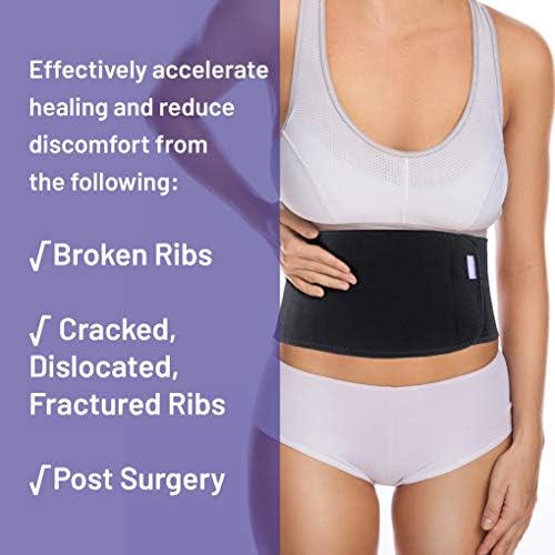 Everyday Medical Broken Rib Brace for Men & Women - Bamboo Charcoal Rib Protector, Post-Surgery Chest Compression Wrap for Cracked, Fractured, Dislocated, Broken or Bruised Ribs - Large
