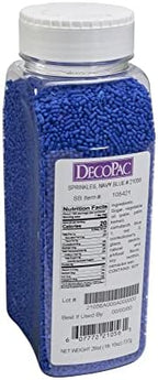 DecoPac Navy Blue Sprinkles | Extra Large 26oz Pack | Cake Sprinkle Mix, Fancy Sprinkles For Cake Decorating, Handheld Container, Candy Sprinkles, Cake Sprinkles - Navy Blue