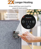 WHISPERHEAT Under Desk Warmer - Silent and Energy Efficient - Personal Under Desk Heater for Legs and Feet - for Office and Home - with Thermostat and Timer