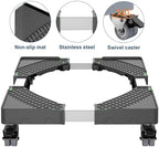 Mini Fridge Stand with 4 Locking Wheels 15.7""-23.6"" Adjustable Dolly Washing Machine Stand Universal Stand Base for Furniture Portable Refrigerator Dryer Stand (Black)