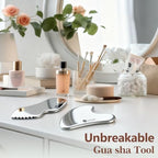 2 Pcs Stainless Steel Gua Sha Facial Tools Set, Face and Body Skin Massage, Scraping Tools for Jaw Lift Massager, Puffiness Reduction, Lymphatic Drainage & Skin Tightening, Great Gift-for Women