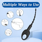 Vibrating Penis Plug Urethra Vibrator Penis Vibrator Dilators 10 Vibration Modes Male Sex Toys Sounding Rods Urethra Full Silicone Penis Toys Urethral Plug Urethral Sound Toys