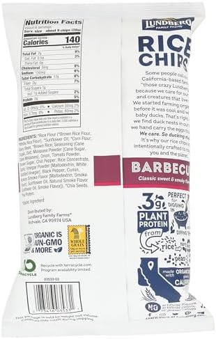 Lundberg Rice Chips Santa Fe Barbecue, 6 Oz, Packaging may vary