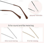 AUEAR, Eyeglass End Tips Anti-Slip Silicone Ear Sock Pieces Tube Sleeve Replacement Temple Arms for Flat Thin Wired Sunglasses Legs (6 Pairs, Mix, Round Tips)