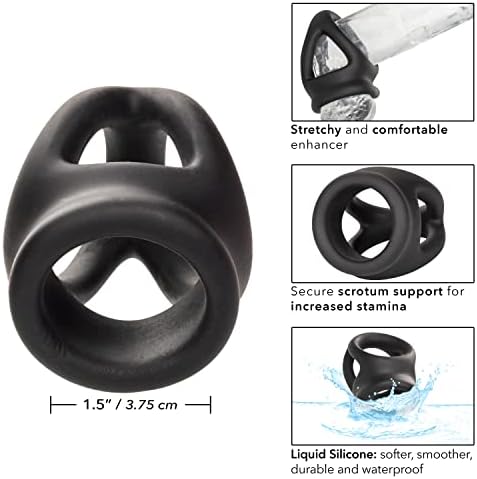 CalExotics Alpha Liquid Silicone Dual Cage & Cock Ring for Men - SE-1492-37-2