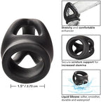 CalExotics Alpha Liquid Silicone Dual Cage & Cock Ring for Men - SE-1492-37-2