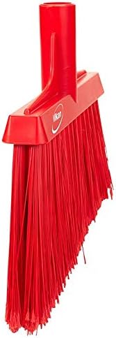 Vikan 29164 Flagged, Soft Angled Broom Red