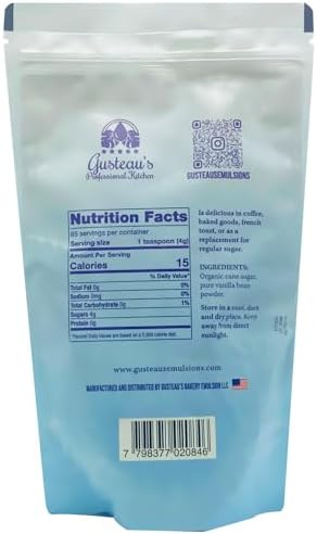 Gusteau's - Vanilla Bean Sugar Powder, (8 oz) 226g, Pure Vanilla with Organic Cane Sugar