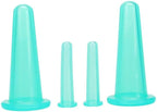 BWESOO 4Pcs Massage Cupping Set Silicone Mini Facial Cups Face Massager Helper Skin Care Neck Back Eyes Massaging Cup Safe to Use, Don't Worry About Burns Health Care Products (Green)