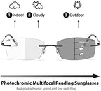 Progressive Photochromic Multifocus Reading Glasses Blue Light Blocking Diamond Cut Transition Multifocal Readers