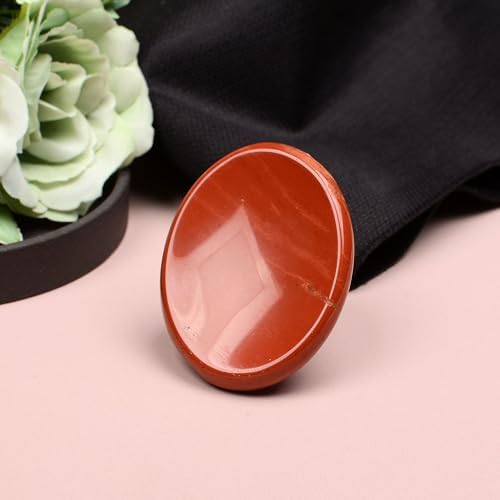 Red Jasper Crystals Healing Thumb Worry Stone Pocket Palm Meditation Crystal Oval Gemstone