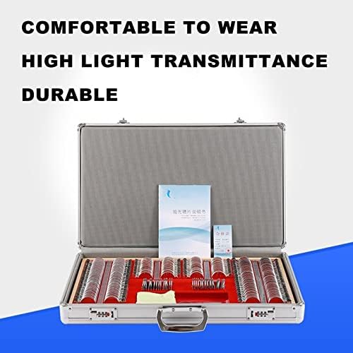 NICHOY 266 Pcs Optical Trial Lens Set Kit,Metal Rim Aluminum Case,Large Aperture Optometry Box, Metal Ring Lens Box,High Light Transmittance,Insert Optometry Box(Color:Sliver,Size:266pcs)