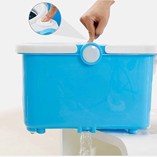 Rotating mop Double Drive Household Wet and Dry Plus Thick Mop Bucket, 2 mop Heads Metal Basket