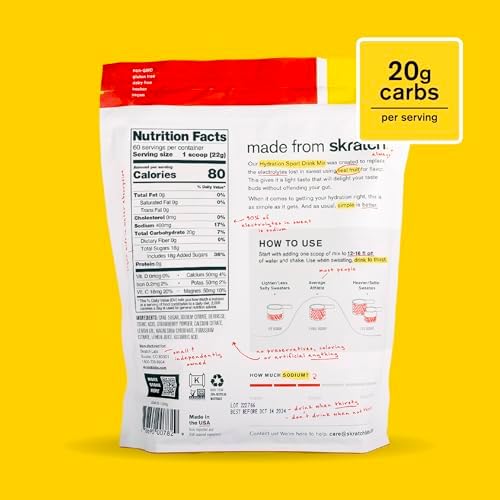 Skratch Labs Hydration Sports Drink Mix – Real‑Fruit Electrolyte Powder for Fast Hydration & Endurance | Strawberry Lemonade | 60 Servings | Vegan, Non‑GMO, Clean Ingredients