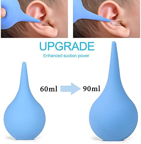 2 Pack Ear Syringe 3oz / 90ml Hand Bulb Syringe Ear Washing Squeeze Bulb, Rubber Squeeze Bulb Ear Syringe Ball Laboratory Tool