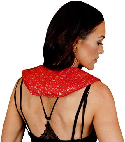 Nature's Approach Aromatherapy Neck Wrap | Hot or Cold Therapy with a Soothing Blend of 12 Natural Herbs | Microwave and Freezer Safe | Celestial Red