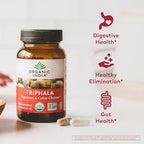 ORGANIC INDIA Triphala Capsules Organic - Herbal Supplement with Amla, Bibhitaki, Haritaki, Digestion & Colon Support, Immune System Support, Adaptogen, Vegan, USDA Certified Organic - 60 Capsules