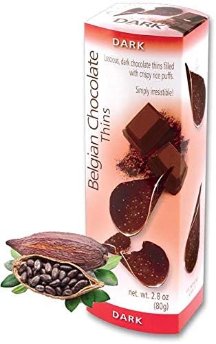Royal Chocolates, Belgian Chocolate Thins, Dark, 4.4 Ounce