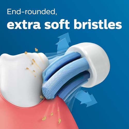 Philips Sonicare G2 Optimal Gum Care Replacement Toothbrush Heads, 4-Pack, Genuine Sonicare White Brush Heads, Model HX9034/65 with BrushSync Technology – Healthier Gums in 2 Weeks