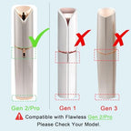 Women's Facial Hair Remover Replacment Heads Generation 2 Double Halo Perfect for Finishing Touch Flawless Gen 2 Facial Hair Removal,18K Gold-Plated 4-pc Pack