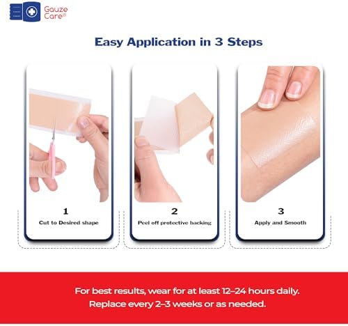 GauzeCare Silicone Scar Tape – 1.6”x120” Roll – Medical-Grade, Reusable, Professional Silicone Scar Tape for surgical scars, C-Section, Burns, Keloid, and Acne Scars