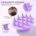 Hair Brushes with Scalp Massager Shampoo Brush, Silicone Hair Scrubber with Soft Bristles for Shower, Wet(Purple)