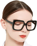 OCCI CHIARI Large Frame Reading Glasses Women Trendy Square Oversized Readers 1.0 1.5 2.0 2.5 3.0 3.5 1.25 1.75 2.25 2.75 4.0