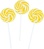 YELLOW SWIRL LOLLIPOPS - 24 CANDY SUCKERS INDIVIDUALLY WRAPPED - LARGE 2 INCH POPS - CANDY BUFFET