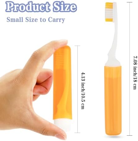 Travel Toothbrush, 3PCS Travel Toothbrush Set, Mini Toothbrush Soft Portable Toothbrushes Travels with Tooth Brush Cover Small Folding Toothbrushes Individually Wrapped for Camping Home