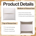 Happy Easter PU Leather Tissue Box Cover - Cute Bunny Ears Decorative Tissue Holder - Festival Waterproof Dispenser Box - Facial Paper Organizer Home Decor for Living Room, Bathroom, Office - A07