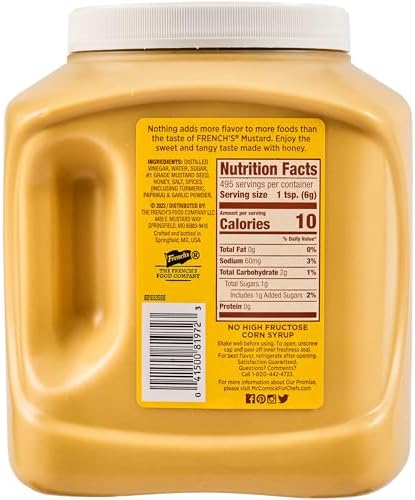 French's Honey Mustard, 105 oz - One 105 Ounce Container of Honey Mustard Dipping Sauce, Best for Use on Sandwiches, Burgers, Sides and More