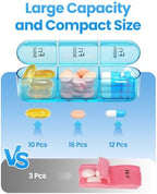 Pill Organizer 3 Times a Day with Double Protection, Moisture-Proof Weekly 3X a Day Pill Case, Daily Pill Box 7 Day for Travel to Hold Vitamis,Fish Oils, Supplements,DHC,Medication
