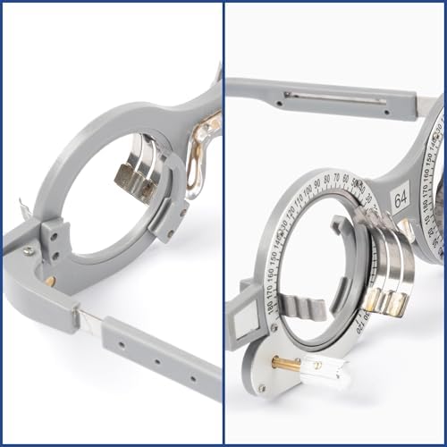 Optical Trial Lens Frame Fixed PD 62mm Optometry Frame with Adjustable Temple Arms - Suitable for Optometrists