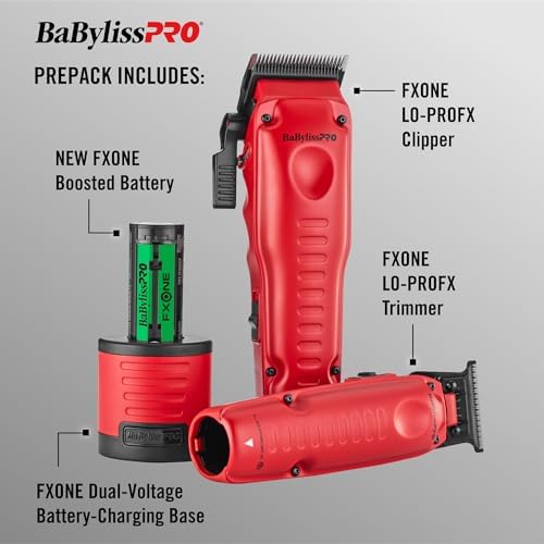BaBylissPRO FXONE LO-PROFX prepack Including Hair Clipper, Trimmer, Charging Base and Boosted Capacity Battery