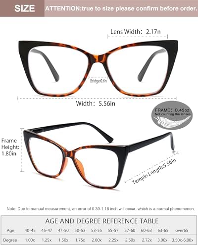 EYEURL 4-Pack Cat Eye Reading Glasses for Women Blue Light Glasses Stylish Computer Readers for Women