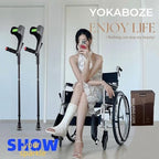 Forearm Crutches for Adults Foldable Knee Patients Mobility aids for Childre and Seniors for with Leg Injury Adjustable Travel Lightweight Walking Stick (Black Pro)