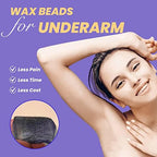 Wax Beads, 1.1 lb/ 500g/17.5 Oz Hard Wax Beads, Hard Wax Kit for Legs, Underarm, Face, Eyebrow, Bikini, and Brazilian Hair Remover, Women & Men Hair Removal Wax Beans Include 10 Pcs Sticks (Lavender)