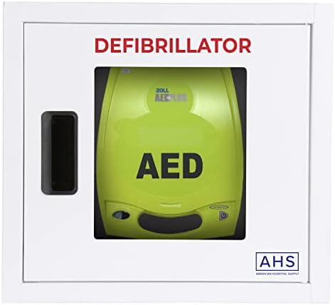 American Hospital AED Cabinet | AED Defibrillator Wall Mounted Storage Cabinet Non Alarmed White | Large Fits Zoll/Cardiac Science/All Brands