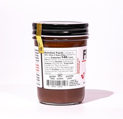 Fine & Raw Chocolate Hazelnut Butter Spread 8 Ounce – Clean Ingredients, Vegan, and Organic Chocolate Hazelnut Spread, Healthy Chocolate Hazelnut Spread (Chocolate Hazelnut)