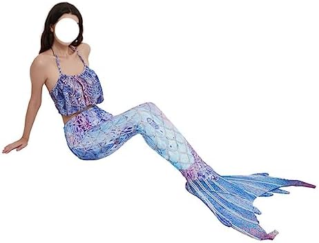 LVTFCO Adult Mermaid Adult Performance Wear, Fishtail Princess Dress 3-piece Set, Game Anime Cosplay Costume