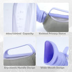Urinal for Women - 40oz/1200ml Large Capacity Leakproof Pee Bottle with Knitted Sleeve & Cleaning Brush, Portable Travel Urinals for Women