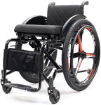 Sports Wheelchair for Adults,Ultra-Lightweight Portable Transport Wheelchair,Folding All-Terrain Aluminum Alloy Wheelchairs,Adjustable Footrest and Seat Height, with Handbrakes and Anti rollover wheel